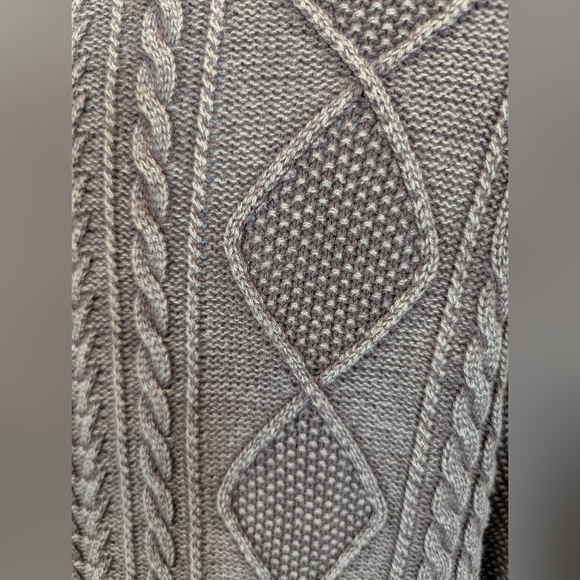 Hudson Cable Knit Acid Wash Brown Cotton Sweater Size large - Picture 4 of 11